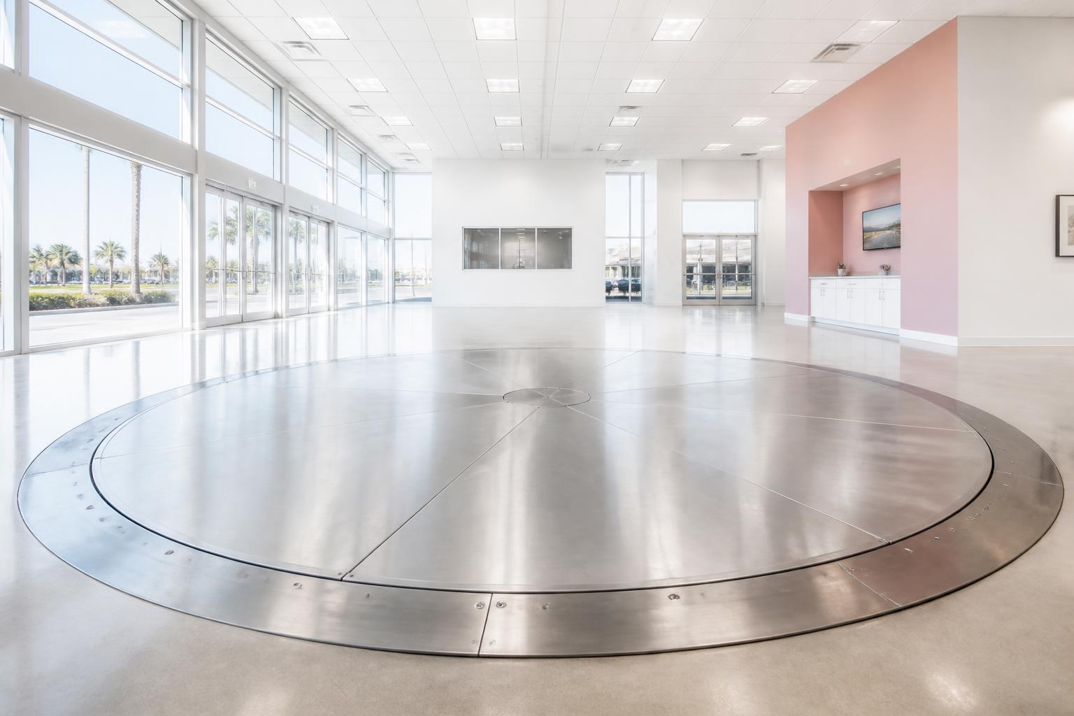 Empty car showroom used as a generated background
